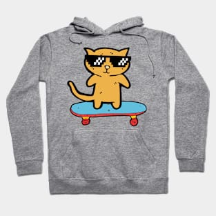 Cool Skateboard Cat Hoodie